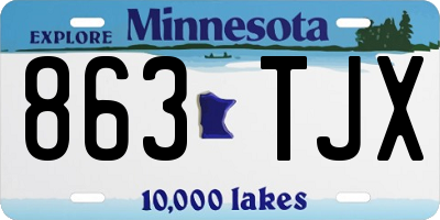 MN license plate 863TJX