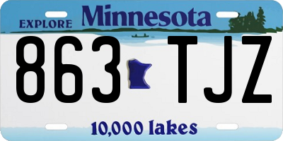 MN license plate 863TJZ