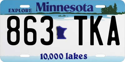 MN license plate 863TKA