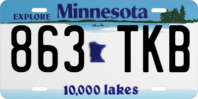 MN license plate 863TKB