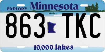 MN license plate 863TKC