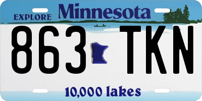 MN license plate 863TKN
