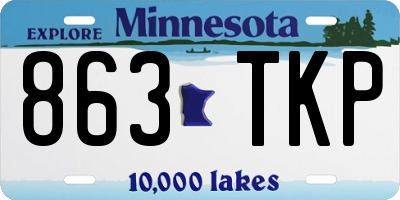 MN license plate 863TKP