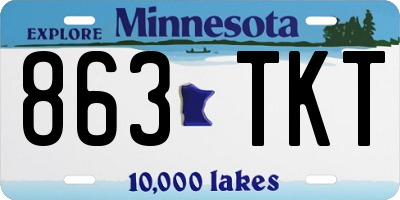 MN license plate 863TKT