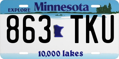 MN license plate 863TKU
