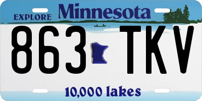 MN license plate 863TKV