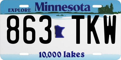 MN license plate 863TKW