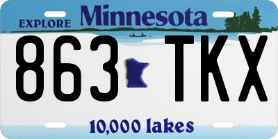 MN license plate 863TKX