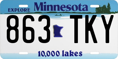 MN license plate 863TKY