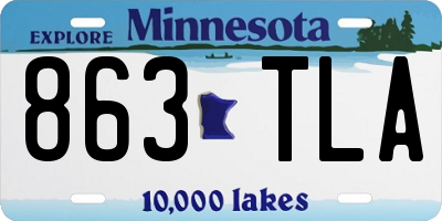 MN license plate 863TLA