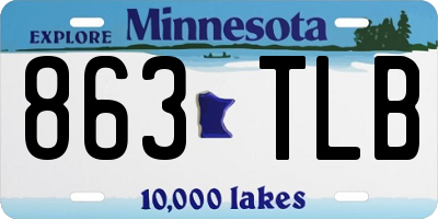 MN license plate 863TLB