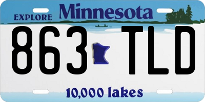 MN license plate 863TLD