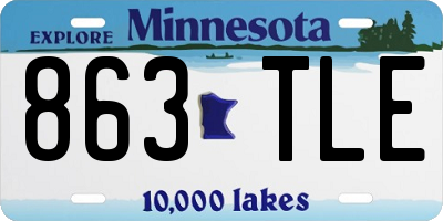 MN license plate 863TLE