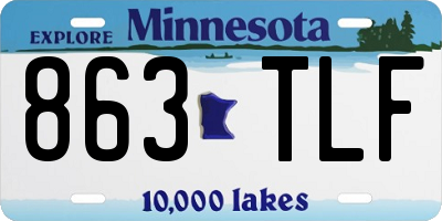 MN license plate 863TLF