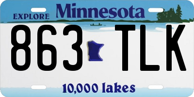 MN license plate 863TLK