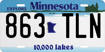 MN license plate 863TLN