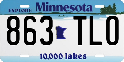 MN license plate 863TLO