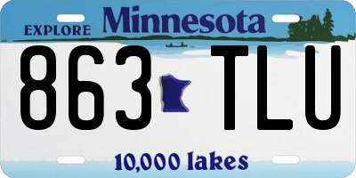 MN license plate 863TLU