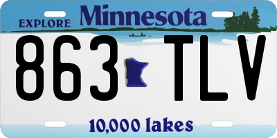 MN license plate 863TLV