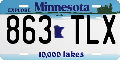 MN license plate 863TLX