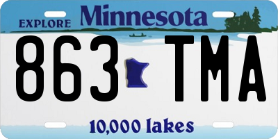 MN license plate 863TMA