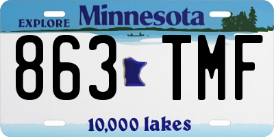 MN license plate 863TMF