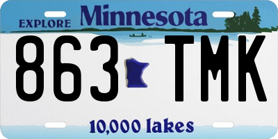 MN license plate 863TMK