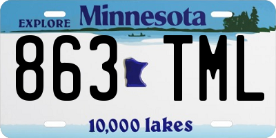 MN license plate 863TML