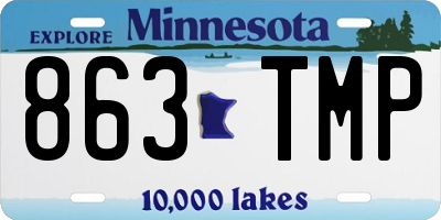MN license plate 863TMP