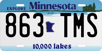 MN license plate 863TMS
