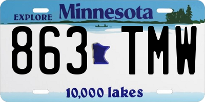 MN license plate 863TMW