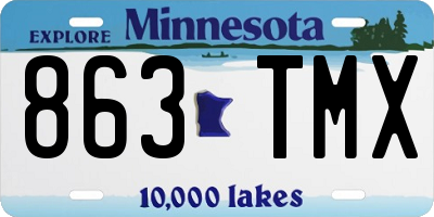 MN license plate 863TMX