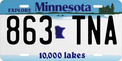 MN license plate 863TNA