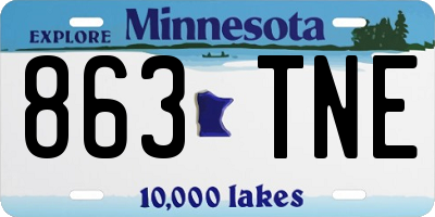 MN license plate 863TNE