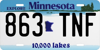 MN license plate 863TNF
