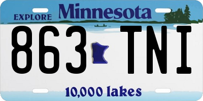 MN license plate 863TNI