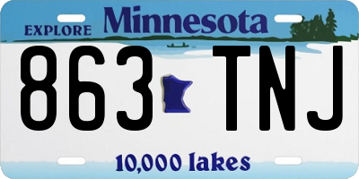 MN license plate 863TNJ