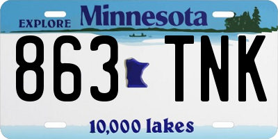 MN license plate 863TNK