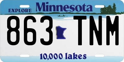 MN license plate 863TNM