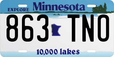 MN license plate 863TNO