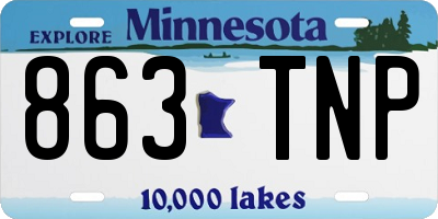 MN license plate 863TNP