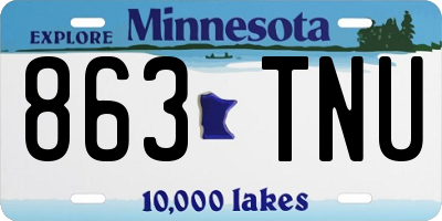 MN license plate 863TNU