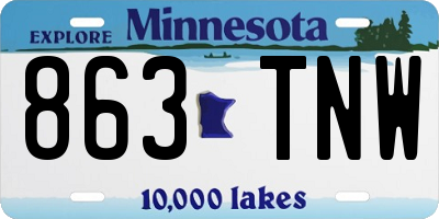 MN license plate 863TNW