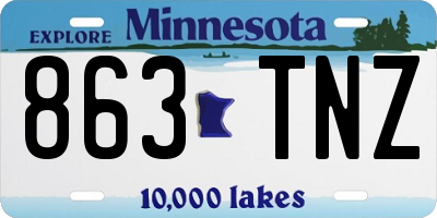 MN license plate 863TNZ