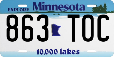MN license plate 863TOC