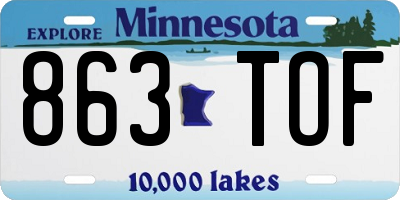 MN license plate 863TOF