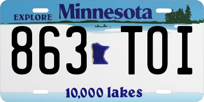 MN license plate 863TOI