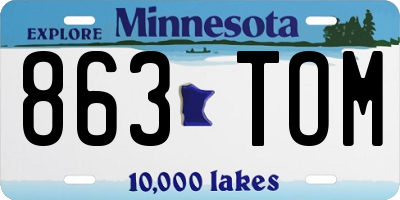 MN license plate 863TOM