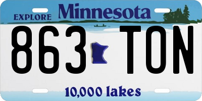 MN license plate 863TON