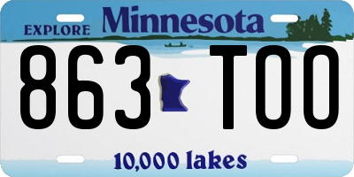 MN license plate 863TOO
